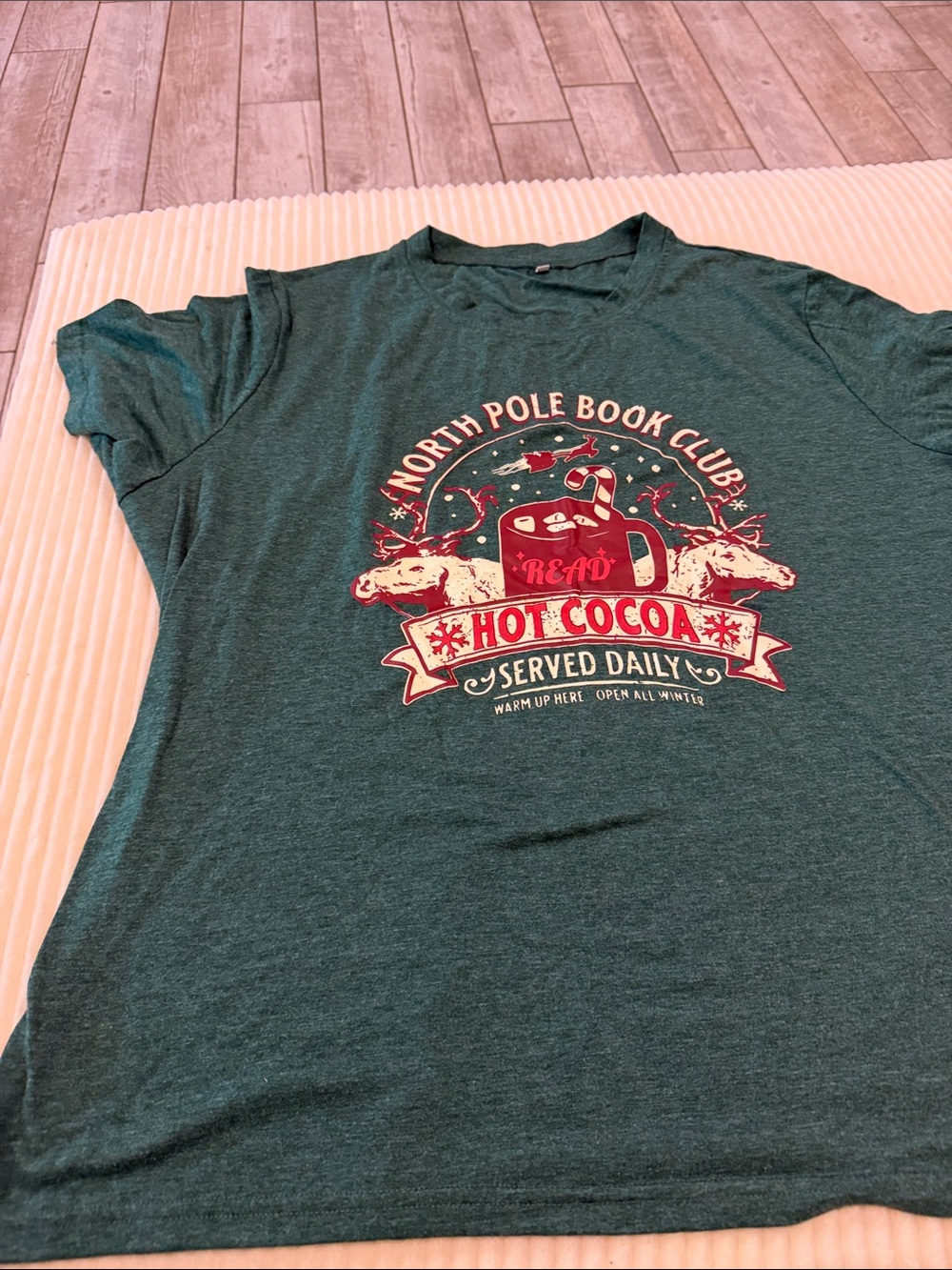 North Pole Book Club Hot Cocoa Graphic Tee - Forest Green